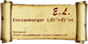 Enczenberger Lóránt névjegykártya